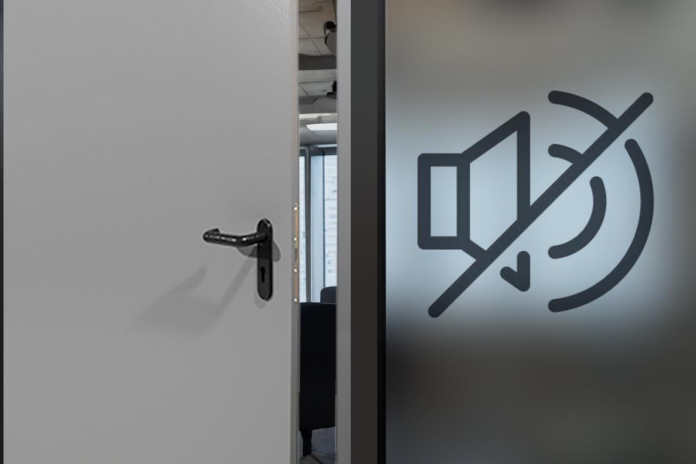 Porte acoustique dans une salle de réunion