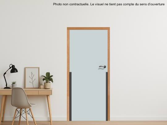 Porte bois école maternelle avec joint anti-pince doigts et oculus vertical