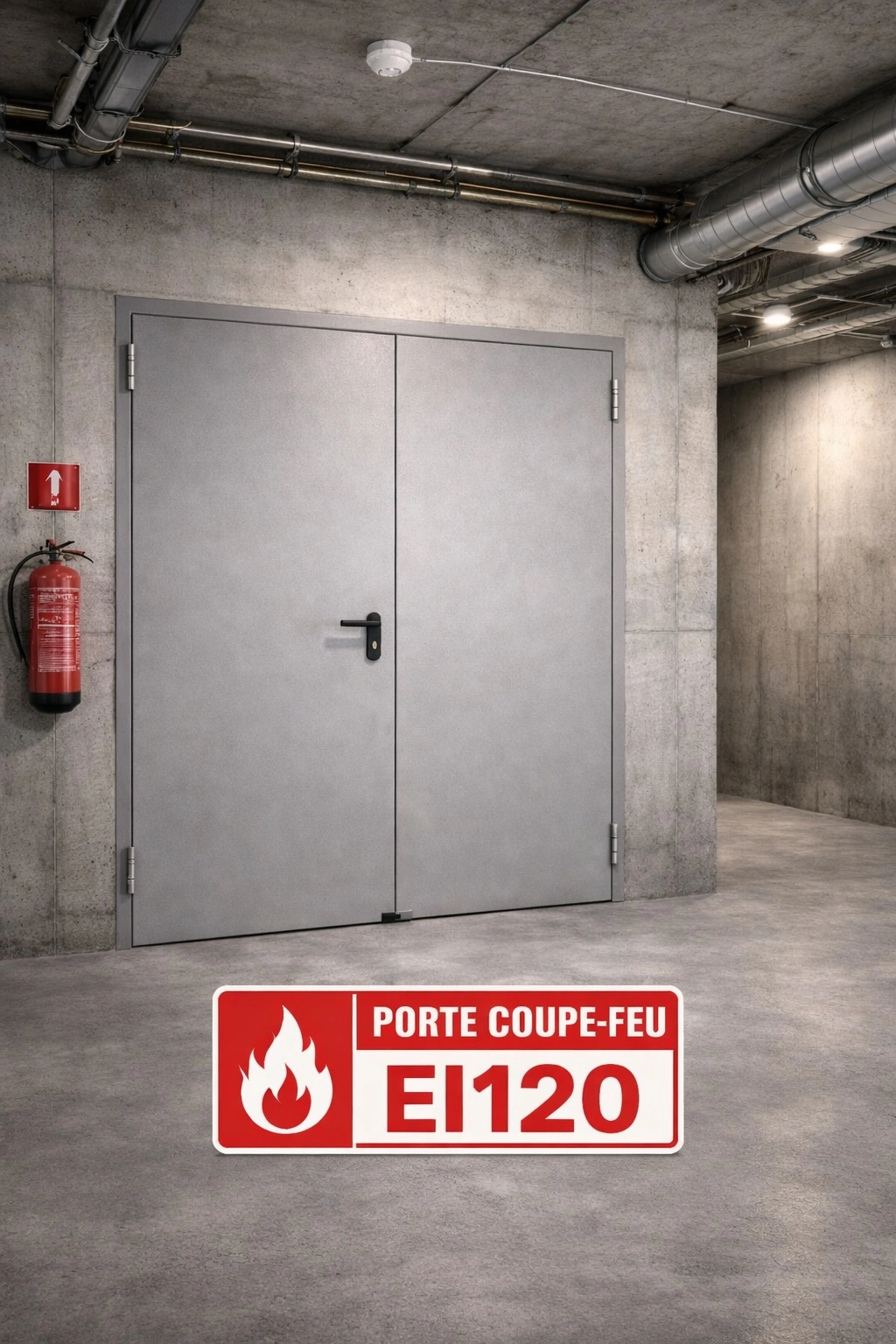 Porte métallique EI120 2 vantaux