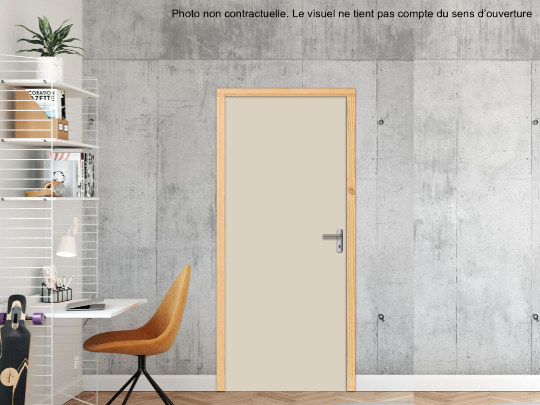 BLOC-PORTE BOIS 1 VANTAIL MAG 30 PAU EI30 POUR POSE EN TUNNEL SUR CLOISON RIGIDE - 830 X 2040 - STRATIFIÉE M3530 UNIS GRIS ANGORA ST9