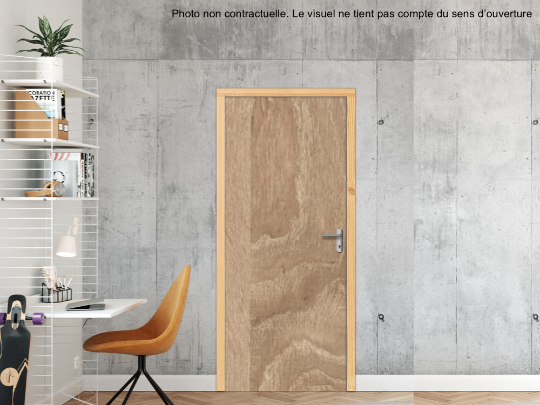 BLOC-PORTE BOIS 1 VANTAIL MAG 30 PAU EI30 POUR POSE EN TUNNEL SUR CLOISON RIGIDE - 930 X 2040 - STRATIFIÉE M3400 BOIS CHÊNE BARDOLINO NATUREL ST10