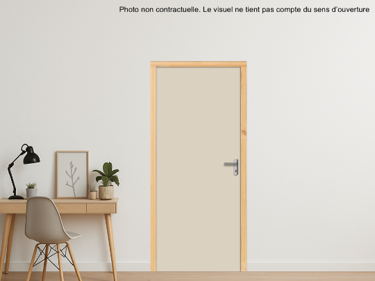 BLOC-PORTE BOIS 1 VANTAIL MAG 30 PAU EI30 POUR POSE SUR CLOISON PLAQUES DE PLÂTRE - 830 X 2040 - STRATIFIÉE M3530 UNIS GRIS ANGORA ST9