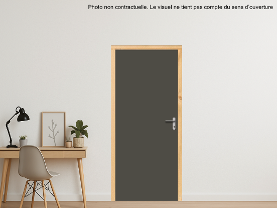 BLOC-PORTE BOIS 1 VANTAIL PREMABOIS RIVES HOMOGÈNES (NON FEU) POUR POSE SUR CLOISON PLAQUES DE PLÂTRE - 630 X 2040 - STRATIFIÉE M3540 UNIS BRUN TAUPE ST9