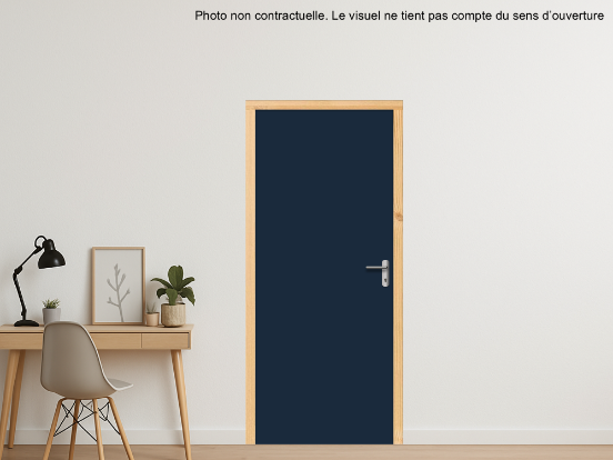 BLOC-PORTE BOIS 1 VANTAIL PREMABOIS RIVES HOMOGÈNES (NON FEU) POUR POSE SUR CLOISON PLAQUES DE PLÂTRE - 630 X 2040 - STRATIFIÉE M3610 UNIS NIGHT SEA MATTE 58
