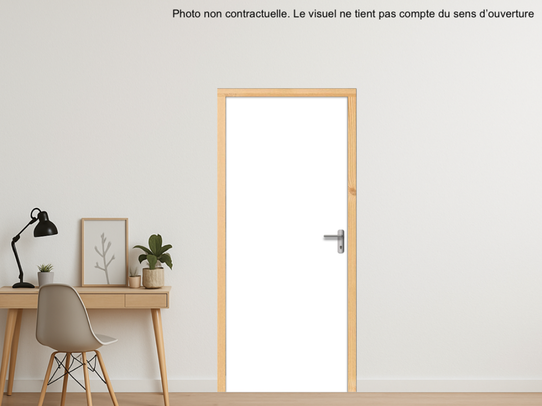 BLOC-PORTE BOIS 1 VANTAIL PREMABOIS RIVES HOMOGÈNES (NON FEU) POUR POSE SUR CLOISON PLAQUES DE PLÂTRE - 730 X 2040 - FINITION STRATIFIÉE GAMME FABRICANT OU GAMME PORTE POLYREY À DÉFINIR