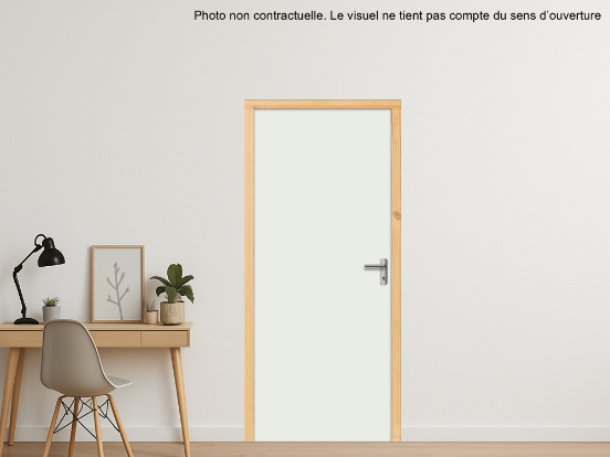 BLOC-PORTE BOIS 1 VANTAIL PREMABOIS RIVES HOMOGÈNES (NON FEU) POUR POSE SUR CLOISON PLAQUES DE PLÂTRE - 730 X 2040 - STRATIFIÉE M3280 UNIS STRUCTURÉ BLANC MEGÈVE EPM