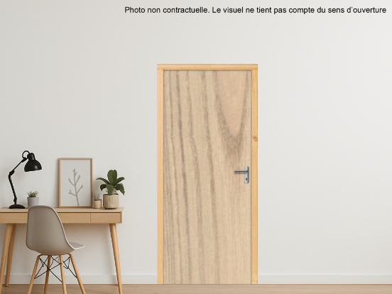 BLOC-PORTE BOIS 1 VANTAIL PREMABOIS RIVES HOMOGÈNES (NON FEU) POUR POSE SUR CLOISON PLAQUES DE PLÂTRE - 730 X 2040 - STRATIFIÉE M3740 BOIS CHÂTAIGNER DU KENTUCKY SABLE ST10