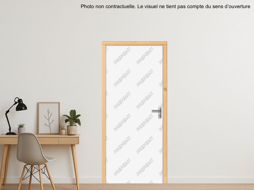 BLOC-PORTE BOIS 1 VANTAIL PREMAFEU EI30 POUR POSE SUR CLOISON PLAQUES DE PLÂTRE - 730 X 2040 - FINITION PORTE : PREPEINT