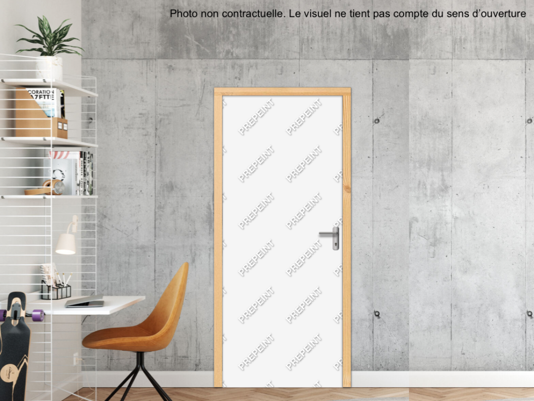 BLOC-PORTE BOIS 1 VANTAIL PREMAFONE 35 EI30 POUR POSE EN TUNNEL SUR CLOISON RIGIDE - 630 X 2040 - FINITION PORTE : PREPEINT