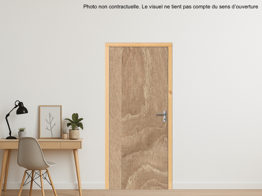 BLOC-PORTE BOIS 1 VANTAIL PREMAFONE 39 EI30 POUR POSE SUR CLOISON PLAQUES DE PLÂTRE - 1230 X 2040 - STRATIFIÉE M3400 BOIS CHÊNE BARDOLINO NATUREL ST10