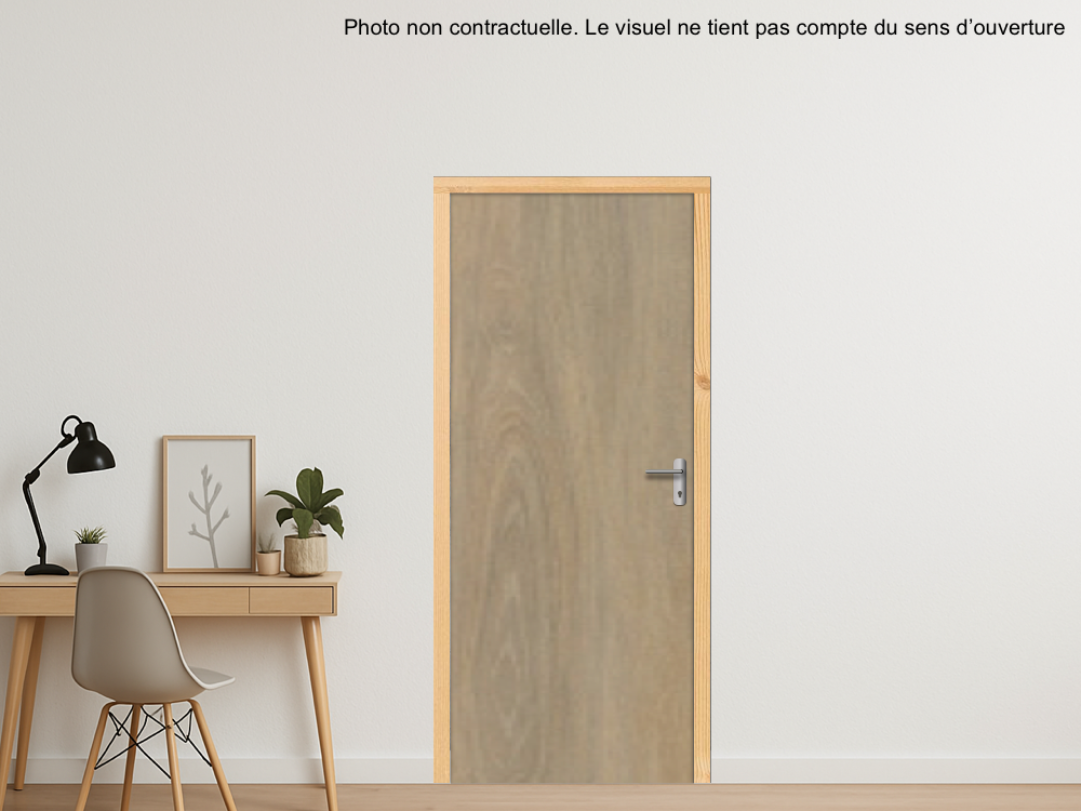 BLOC-PORTE BOIS 1 VANTAIL PREMAFONE 41 EI30 POUR POSE SUR CLOISON PLAQUES DE PLÂTRE - 630 X 2040 - STRATIFIÉE M2800 BOIS CHÊNE QUEBEC EXM