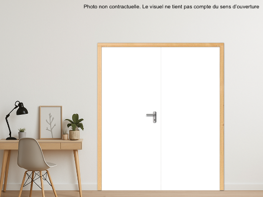 BLOC-PORTE BOIS 2 VANTAUX ÉGAUX PREMAFONE 39 EI30 POUR POSE SUR CLOISON PLAQUES DE PLÂTRE - 1460 (730 +730) X 2040 - FINITION STRATIFIÉE GAMME FABRICANT OU GAMME PORTE POLYREY À DÉFINIR