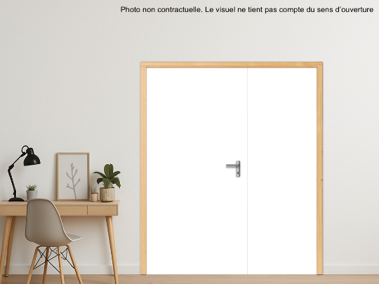 BLOC-PORTE BOIS 2 VANTAUX INÉGAUX PREMAFONE 41 EI30 POUR POSE SUR CLOISON PLAQUES DE PLÂTRE - 2260 (1230 +1030) X 2040 - FINITION STRATIFIÉE GAMME FABRICANT OU GAMME PORTE POLYREY À DÉFINIR